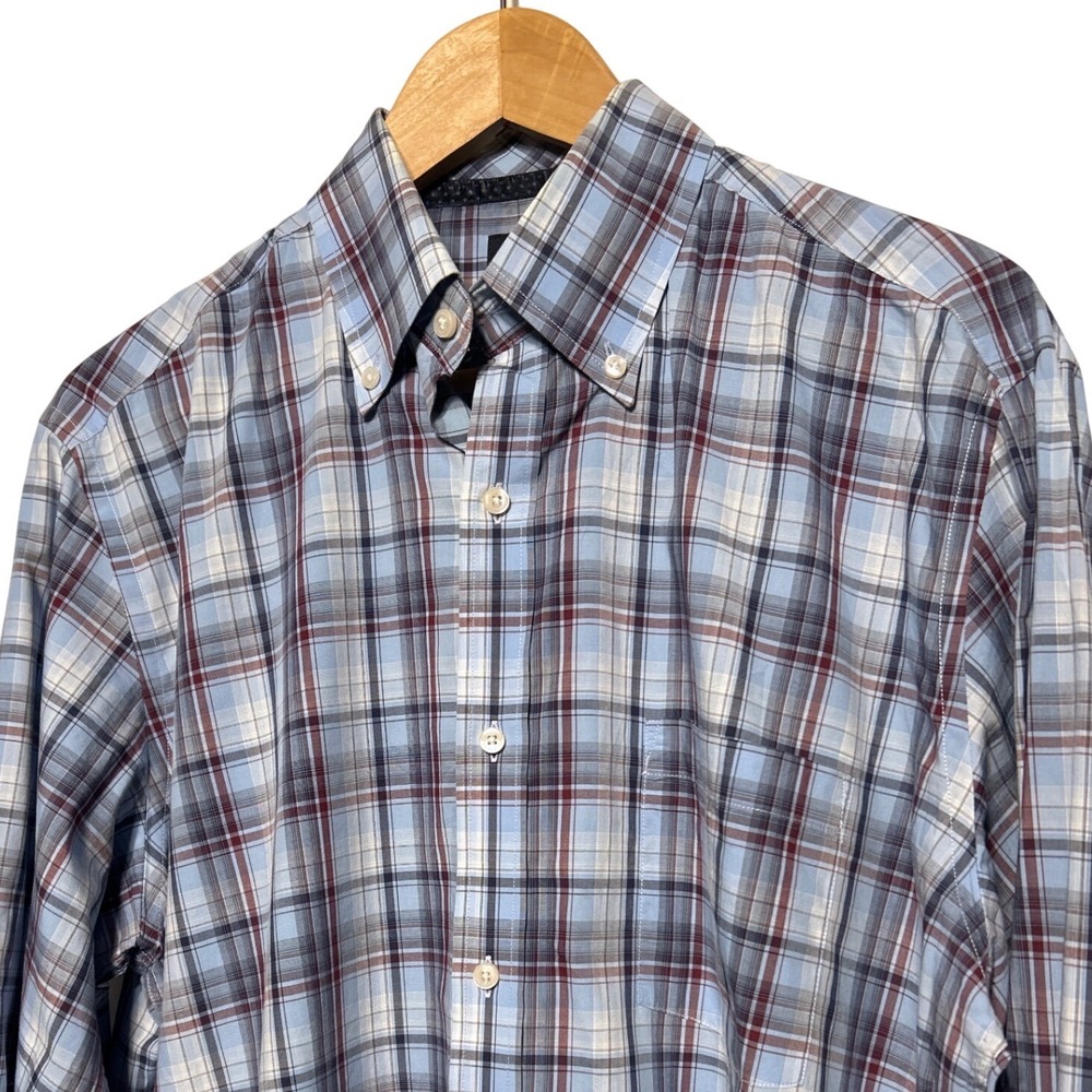 Tailorbyrd Classic Plaid Long Sleeve Button Down Shirt Men's Size Large‎ EUC